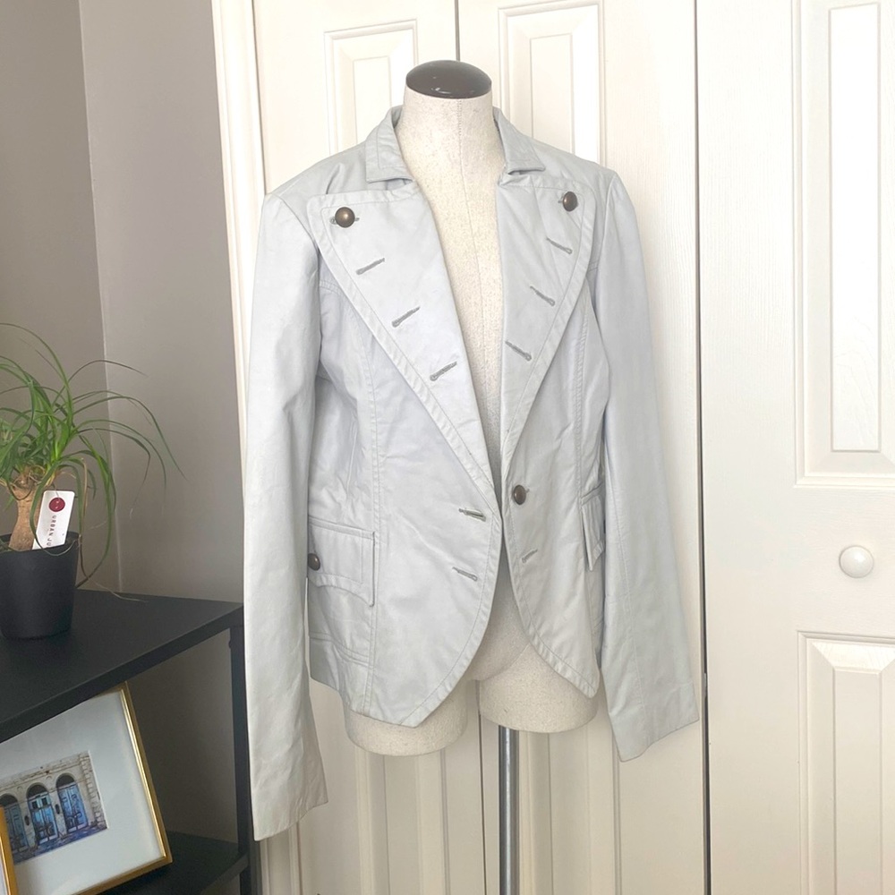 CINO Cream/White Leather Jacket Sz L